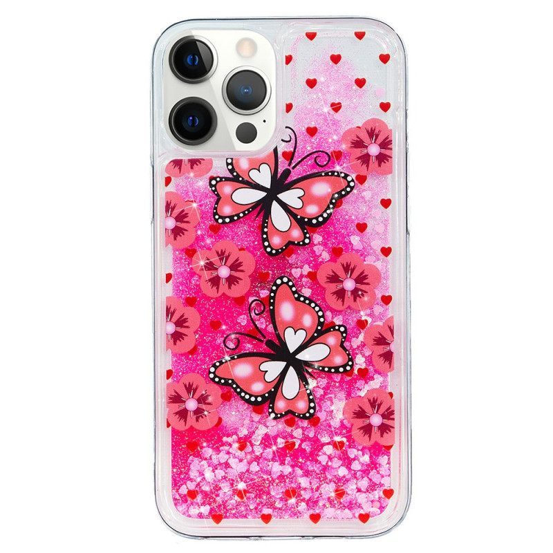 θηκη κινητου iPhone 15 Pro Πεταλούδες Glitter